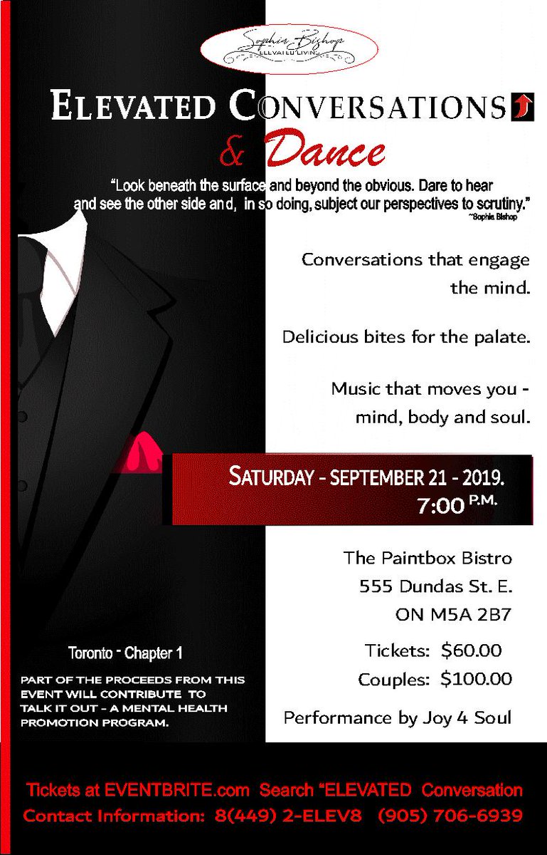EventsByBLynn's tweet photo. Sophia Bishop | ELEVATED Conversations 
September 21st at Paintbox Bistro
TORONTO Chapter https://t.co/X7wcADp86k