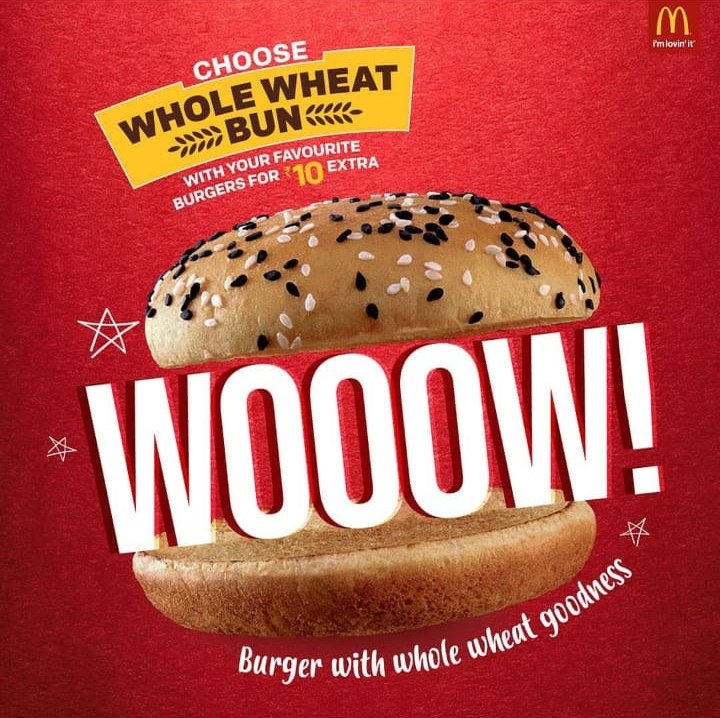 mcd_india's tweet photo. Our selected range of whole wheat bun is sure to make you go WOOOW!!!
Eat healthy, stay healthy! #ImLovinIt https://t.co/zYpJfpo4rl