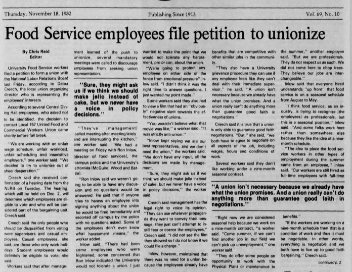URraceproject's tweet photo. Today on the blog: #TeamArchive's Nathan Burns shares a topic he couldn't fit in his final exhibit on dining at @urichmond. Using archival materials, he looks into the experiences of food service employees of color, including an effort to unionize in 1982. https://t.co/sznt4V9GOw https://t.co/Ob7HgAHTRS