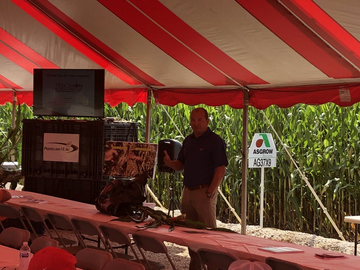 Mark Hobrock <a href="/westerngrainmkt/">Western Grain Marketing</a> shares grain market insights <a href="/PrairielandFS/">Prairieland FS, Inc.</a> Field Insight day today.