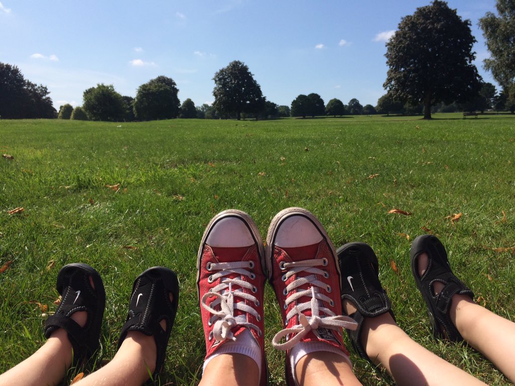shimmyshoy1's tweet photo. What better way to spend a sunny Friday.....with my 4 year old twin granddaughters...@whoseshoes @Crouchendtiger7 #shoeswithviews https://t.co/9t5ixOTPVp