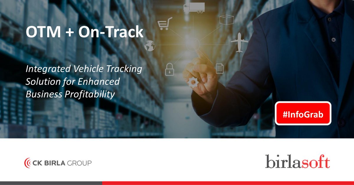 birlasoft's tweet photo. #InfoGrab | #OnTrack brings you real-time #GPS updates, with instantaneous diagnostics covering location information, engine and driver performance, and total mileage. Learn more about this solution. https://t.co/ylYdmuPcVz https://t.co/o6svklXKVE