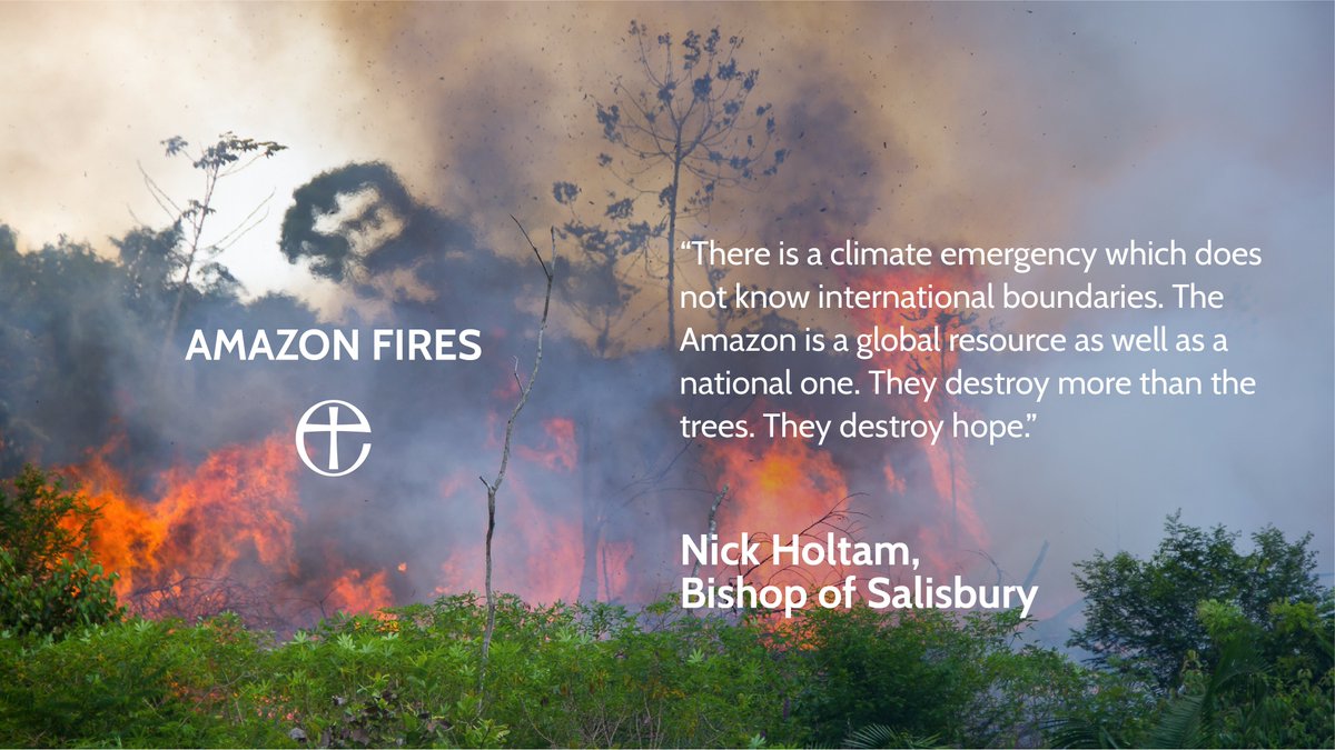 churchofengland's tweet photo. A comment on the #AmazonFires from the Church of England. https://t.co/iOrj7ClboV