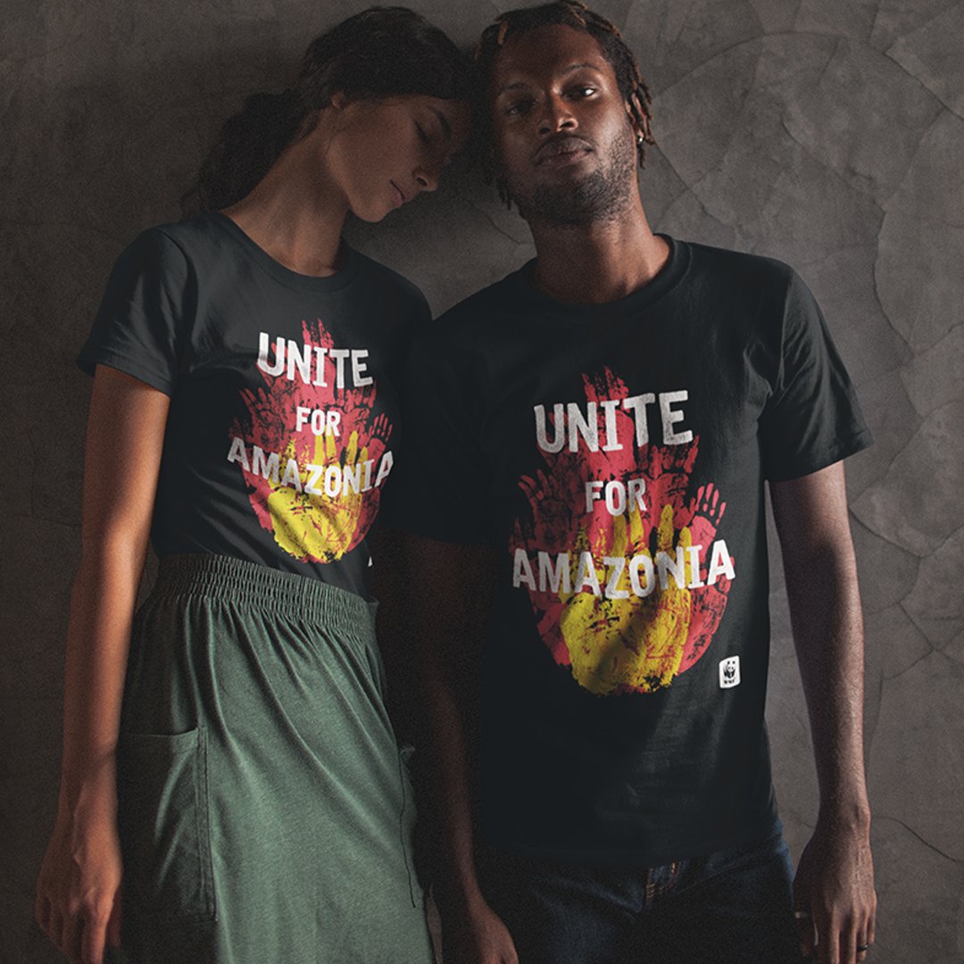 Rapanuiclothing's tweet photo. Half of the world's forests have been cut down, and now the Amazon is on fire. Now feels like a good time to stand up against burning actual rainforests down. Proceeds from this Unite For Amazonia tee by WWF go towards the conservation of the Amazon - https://t.co/B1DzIG6ygQ 🌳 https://t.co/e8sWbJgXkB