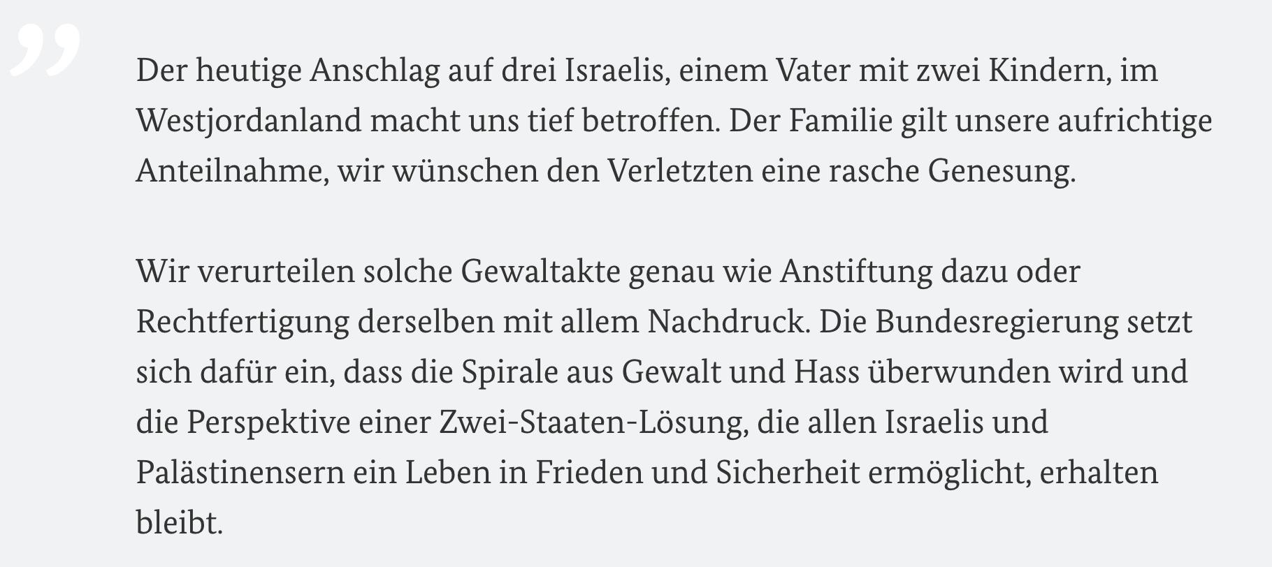 Auswartiges Amt Der Heutige Anschlag Auf Drei Israelis Einem Vater Mit Zwei Kindern Im Westjordanland Macht Uns Tief Betroffen Wir Verurteilen Solche Gewaltakte Mit Allem Nachdruck Setzen Uns Dafur