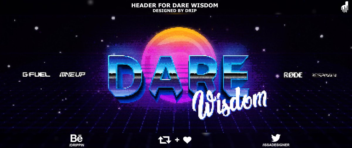 IssaDesigner's tweet image. Pixel header for @DareWisdom_ 

#DareToAchieve 

Portfolio: Be.net/Drippin
