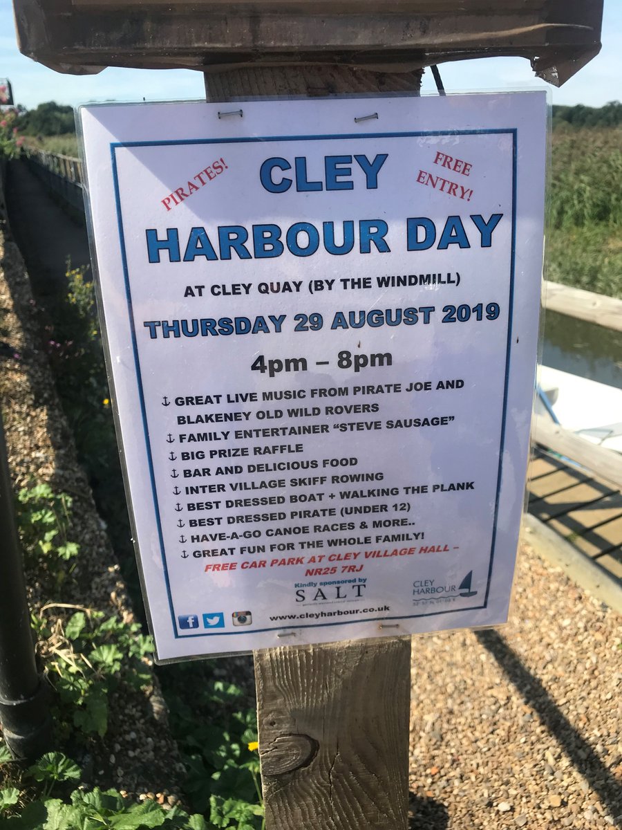 The amazing Cley Harbour Day is returning on this Thursday 29th August! Who will we be seeing there? 🙋 <a href="/CleyNorfolk/">Cley Harbour</a>