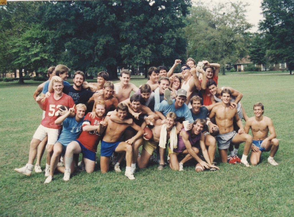 FLASHBACK FRIDAY
In honor of the first weekend of college football, check out the Sigma Chapter in 1985 following an intramural flag football win. #SigTau #SigTau100 #JoinSigTau