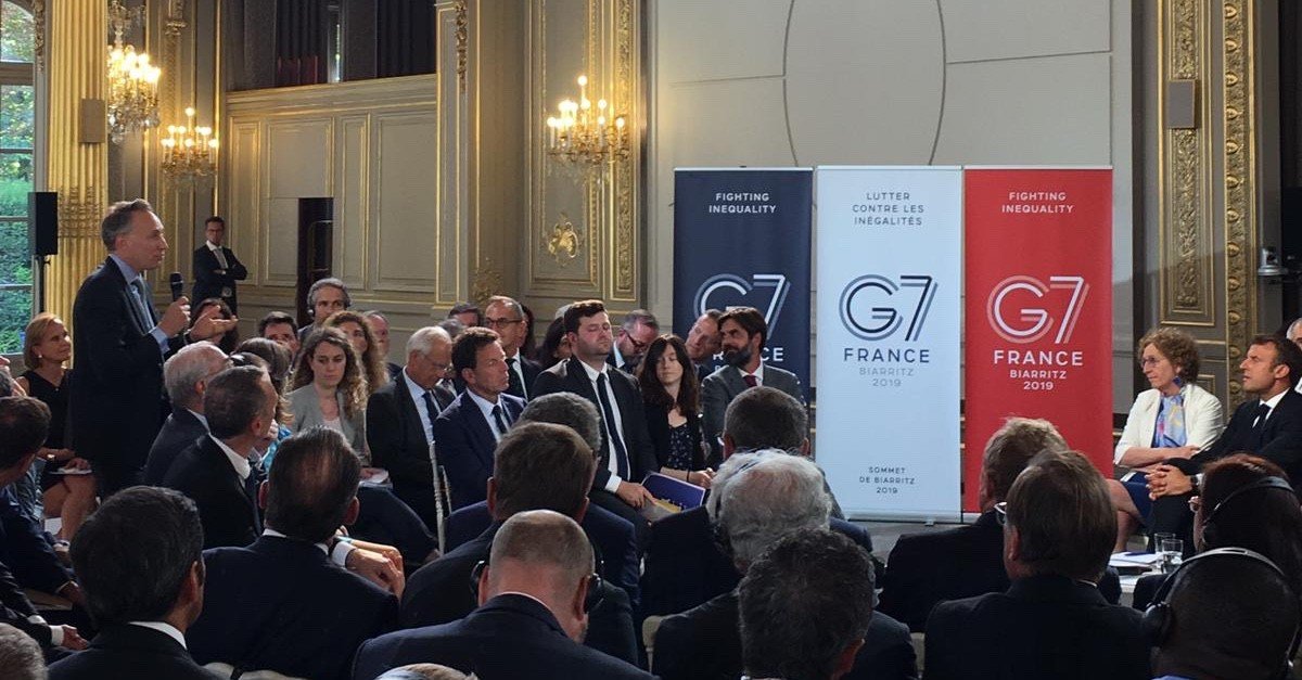 Very productive meeting with <a href="/EmmanuelMacron/">Emmanuel Macron</a> &amp; CEOs from the #B4IG coalition. We committed to uniting strengths and setting an incubator to tackle the challenges of #InclusiveGrowth. #AXA is actively contributing by sharing some of its most promising initiatives #G7France