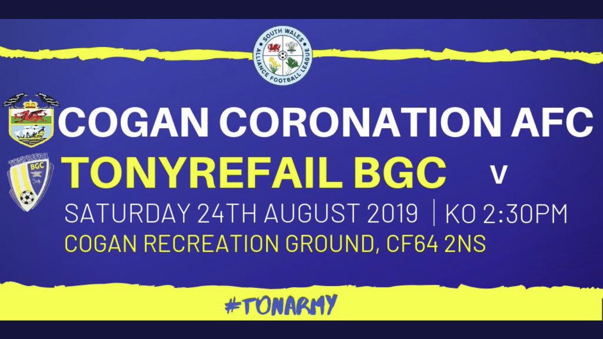 tonyrefailbgc's tweet image. 4 away games in the first five is always a tough start and they don’t come much harder than away to Cogan, where we will be looking to bounce back after Wednesdays 1st defeat!! #Tonarmy 💙💛💙💛⚽️