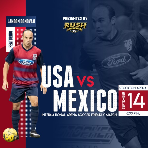 ON SALE NOW! Grab your tickets to USA vs Mexico indoor soccer game at Stockton Arena on September 14! Tickets available at Ticketmaster and the Stockton Arena box office!