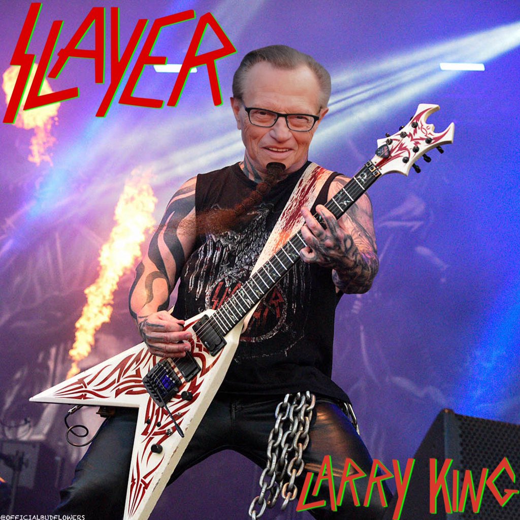 BUD FLOWERS on Twitter: "Larry King - #mememultiverse #memes #larryking  #kerryking #slayer #parody #photoshop https://t.co/qbzp3rsJqw" / Twitter