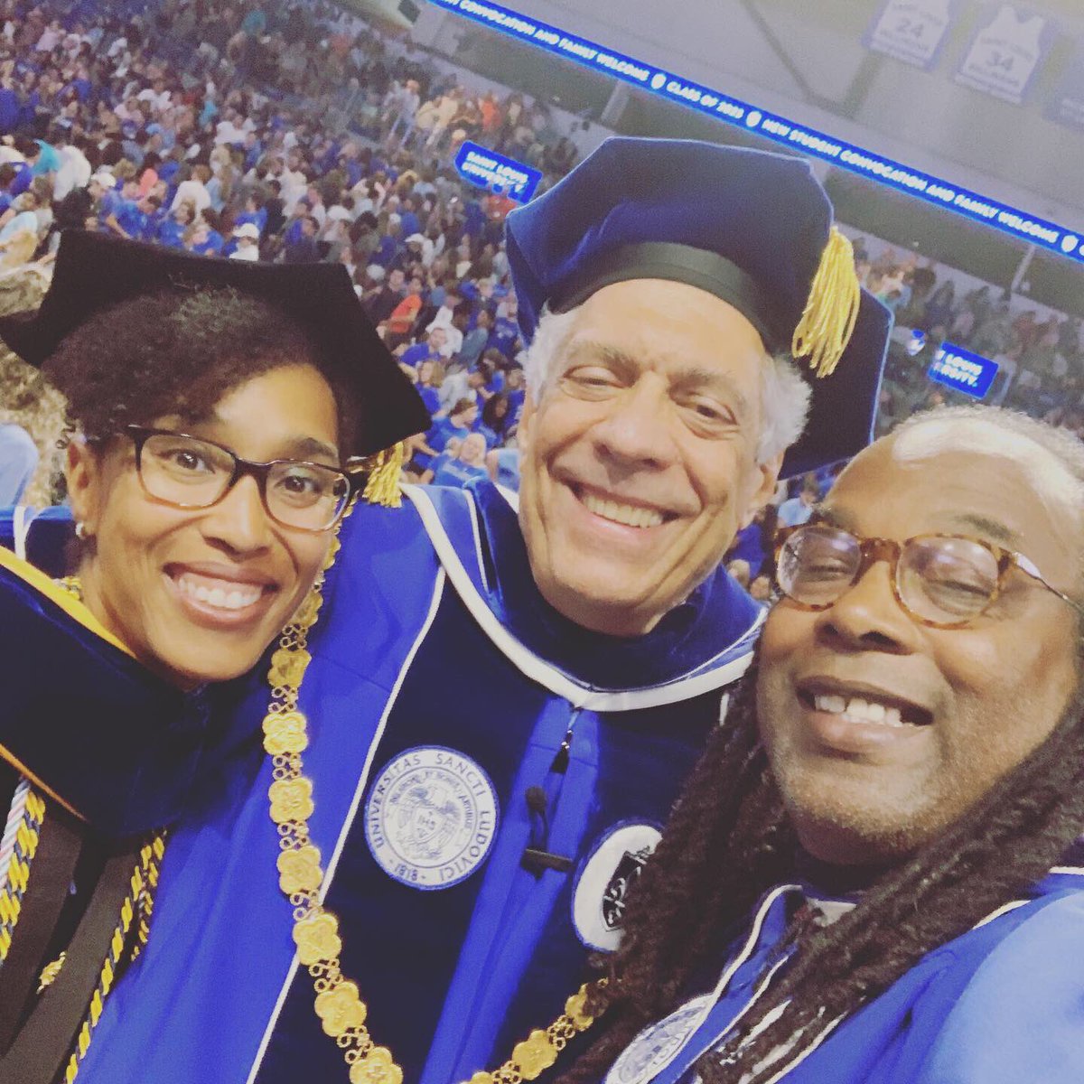 drkirabanks's tweet photo. Today’s work: @slu_official Convocation for the university’s largest and most racially and ethnically diverse class in its now over 200 year history. Congrats @SLUPresident! My remarks challenged students to leverage their privilege. #leverageyourprivilege #slu #sluclassof2023 https://t.co/SPRB5sWlJz