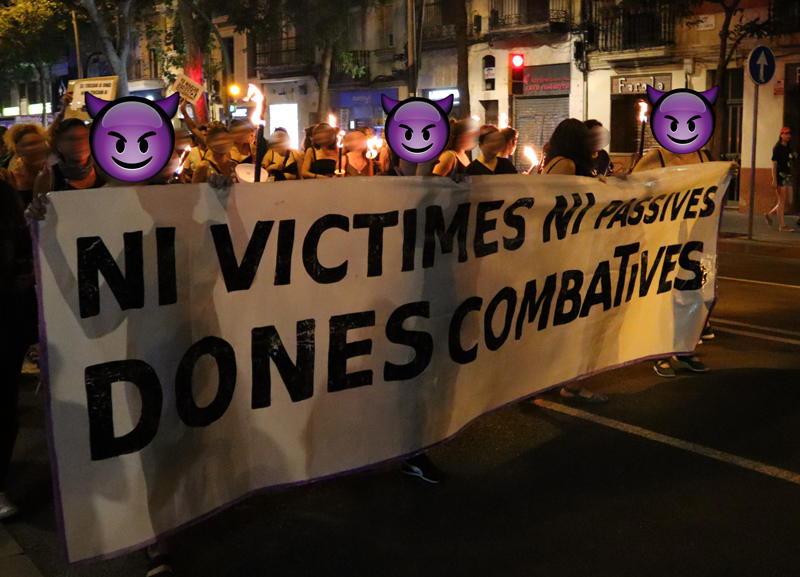 ElAquelarre_pod's tweet image. Ni victimes ni passives DONES COMBATIVES 💪💪
Contra la violència masclista #AutodefensaFeminista 
#FMAS2019 #FestaMajor