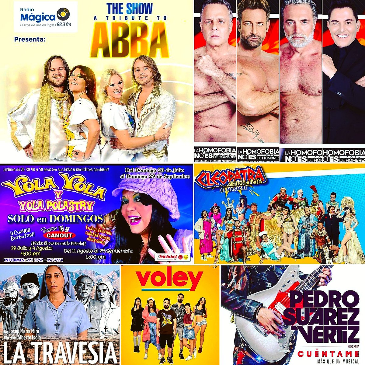 angelabandonado's tweet photo. Eventos por asistir fines de Agosto y durante el mes de Setiembre ✌🏻😎
23/08 #CleopatraMetióLaPata ⚱
07/09 #LaTravesía 🌄
08/09 #YolaYola #YolaPolastry 🎉
11/09 #TheShow #ATributeToAbba
13/09 #Voley 🏐
14/09 #LaHomofobiaNoEsCosaDeHombres 🏳️🌈
28/09 #Cuéntame #PedroSuárezVértiz https://t.co/03GQk2FfWs