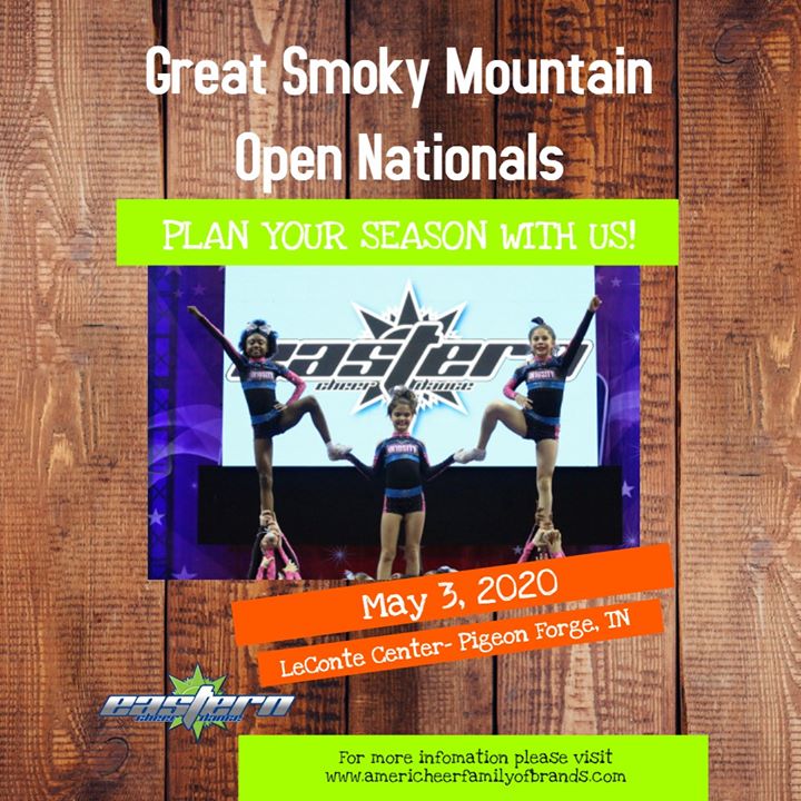 theCDIP's tweet photo. The Great Smoky Mountains is where you WANT TO BE! Join @AmeriCheer87 on May 3rd for a fun, family friendly competition in the mountains! #USASF #thevisionisclear #ECAEDA #reccheer #schoolcheer #dance #cheer  #allstarcheer #theCDIP https://t.co/bzF8tjiu7N