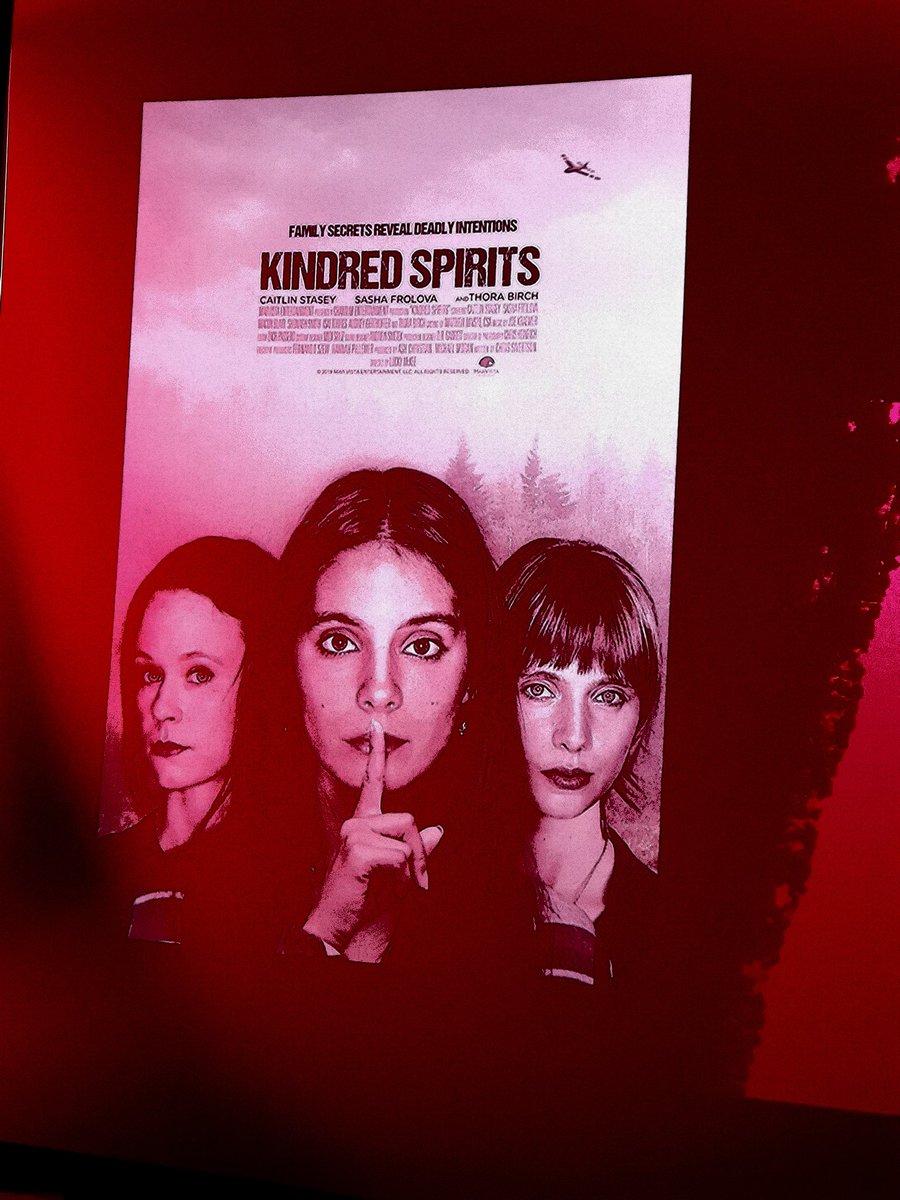 @LuckyMcKee's #KindredSpirits screened today @FrightFest. Suburban nightmare with more than a hint of 'Single White Female'. Well acted by all: #CaitlinStasey #SashaFrolova #ThoraBirch (@1107miss) & @MaconBlair...