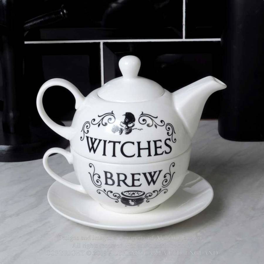 BRAND NEW 
Witches Brew - Tea for 1 Set
A beautiful, high quality, fine bone china 3 piece tea set to brew the perfect cup of tea - just add a tea bag and water!
BUY ONLINE NOW: alchemyengland.com ✨  | 🔎: ATS1
We ship Worldwide 🌏