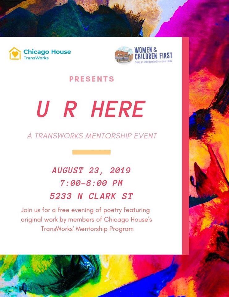 AngelNordstrom's tweet photo. Have nothing to do? Love the Trans community? Love poetry? Come out to the TransWorks Poetry Reading event TONIGHT at Women’s &amp; Children’s First! I will be the MC for tonight’s festivities! Be there or be square!

#TransWorks
#Poetry
#TransIsBeautiful

@ChicagoHouse85 
@wcfbook https://t.co/3qPmtjYFbU