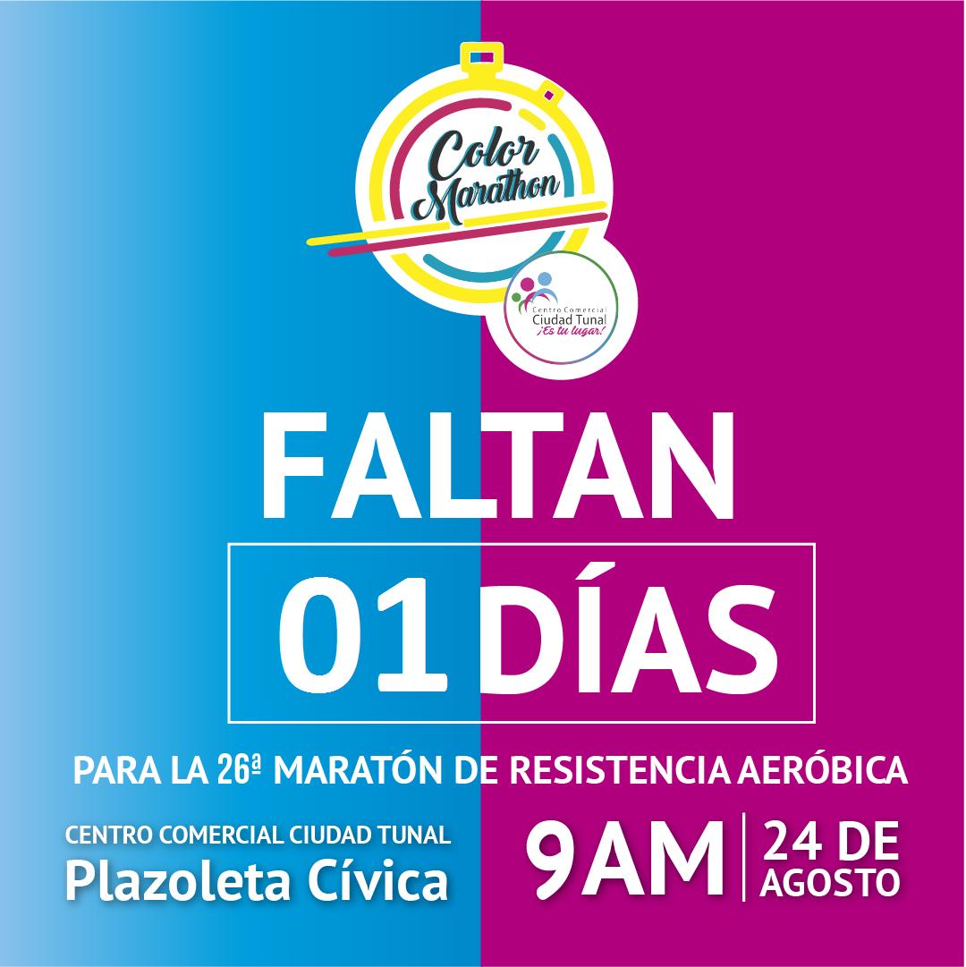 CiudadTunal's tweet image. ¡Falta 1 día!
No olvides que debes asistir a partir de las 7 AM para la entrega del KIT MARATHON.
#colormarathon #estulugar #ccctunal #maratonaerobica