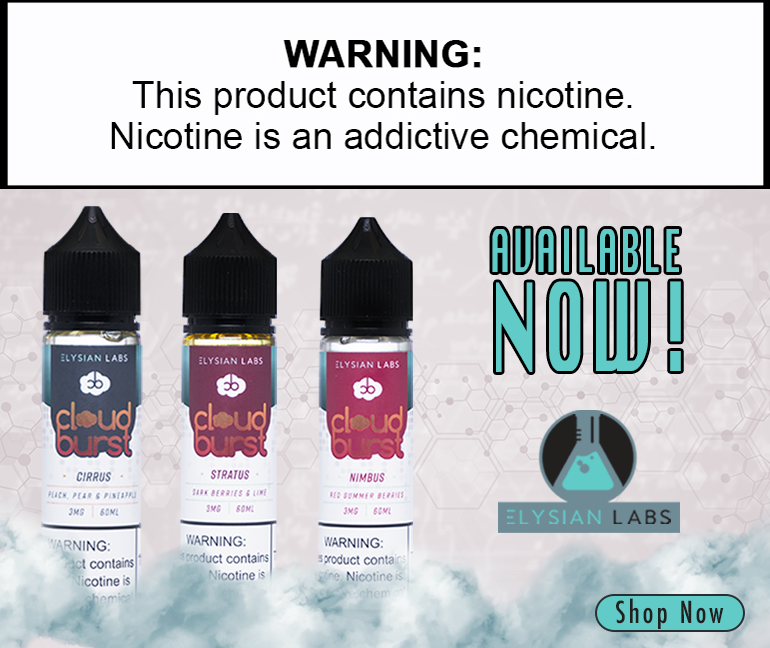 eJuiceDirect's tweet photo. Taste the Clouds with Cloudburst by Elysian Labs | Available NOW

https://t.co/7IYlOfvTpx

#vapecommunity #vapeon https://t.co/g0MVk6w9MH