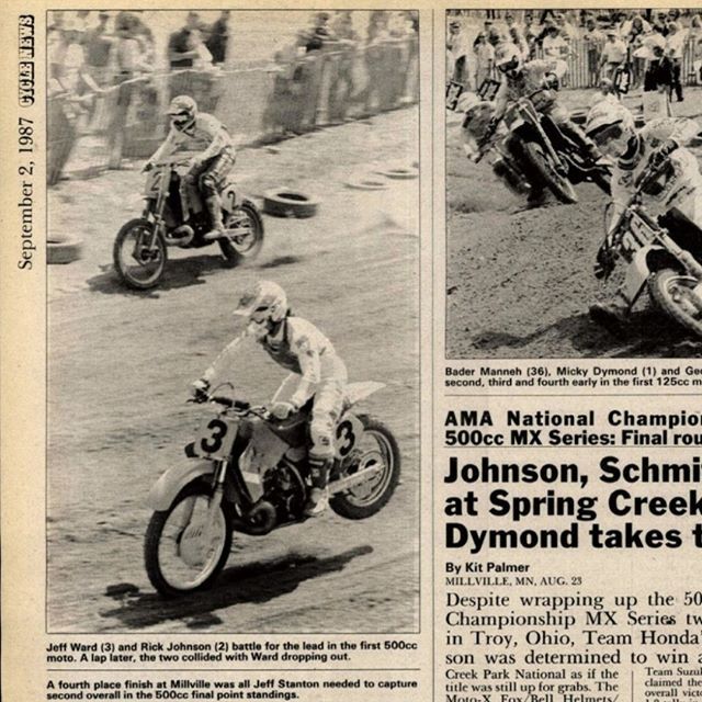 Today in Motocross 8/23/87 - Rick Johnson and Donny Schmidt took their class wins in Minnesota. See all the results and race coverage in this edition of Cycle News - ift.tt/2MJeVz6 #LegendsandHeroes (Image courtesy Cycle News Archives @cyclenew… ift.tt/2KQAf3J