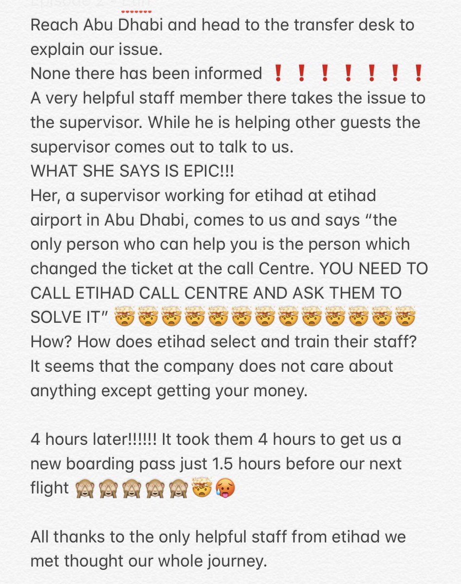 Natalyfnk's tweet photo. Part 2/5 of my horrific experience with @EtihadAirways @EtihadHelp where etihad staff says we should solve the issues created by etihad by ourselves ⁉️
#airlinenightmares #etihad #worstairline #airlinecomplaints #etihadsucks https://t.co/3qqAF2zLig