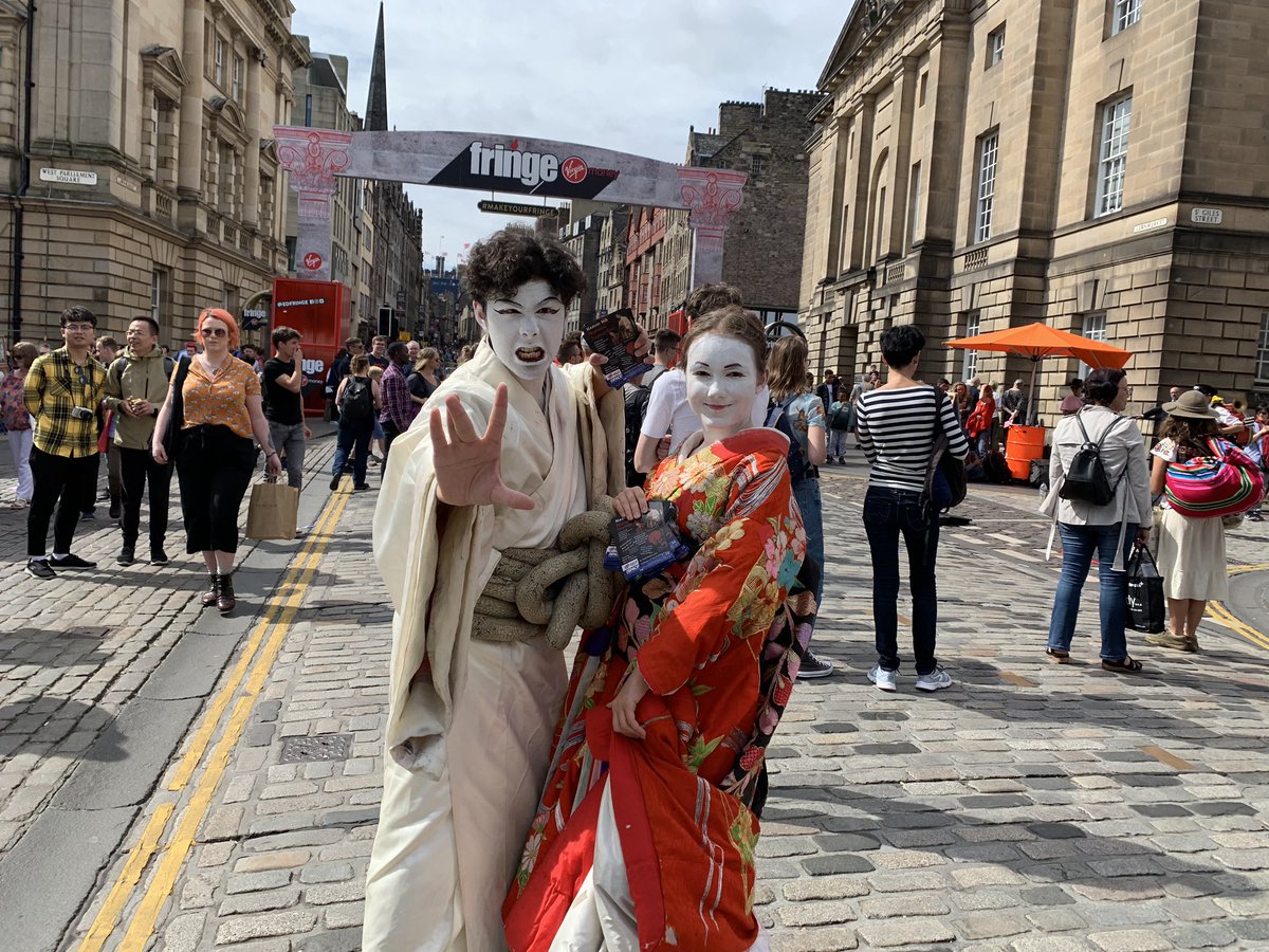 Have you seen us on the mile? We are KabukiMA and our final show of Narukami Thunder God (the only English language Kabuki at the fringe and in the U.K.!) is on tomorrow at 14:10 at theSpace on North Bridge! Tickets are selling fast so make sure to buy them soon!