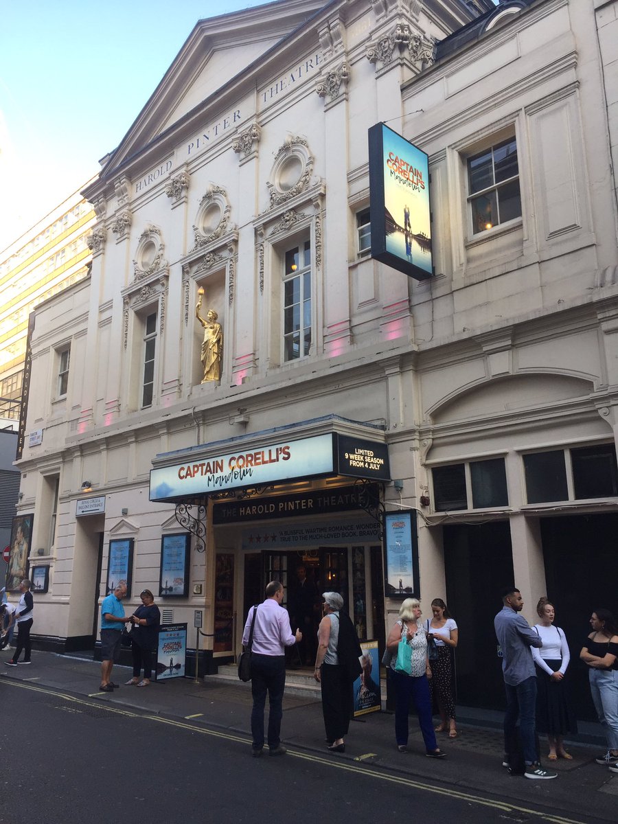 BChaplinDewey's tweet photo. Another day, another play 🎭 . #CaptainCorellisMandolin is my favourite book so really excited to see this one @HPinterTheatre! #CorelliOnStage https://t.co/KuEFwETkop