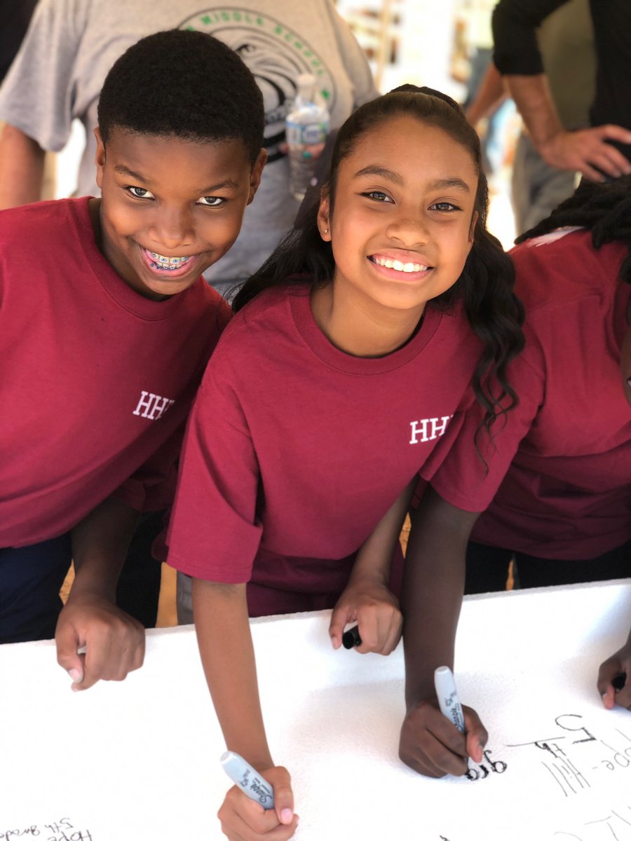 HopeHillElem's tweet photo. Hope-Hill students were part of the Topping Out Ceremony commemorating the placement of the highest beam onto the new Howard MS! 🏫 They even got to sign the beam before it was placed. #CommitToHope #GradyCluster @apsupdate @hopehillfound @ParrishConstGrp https://t.co/CAfzA3sO4A