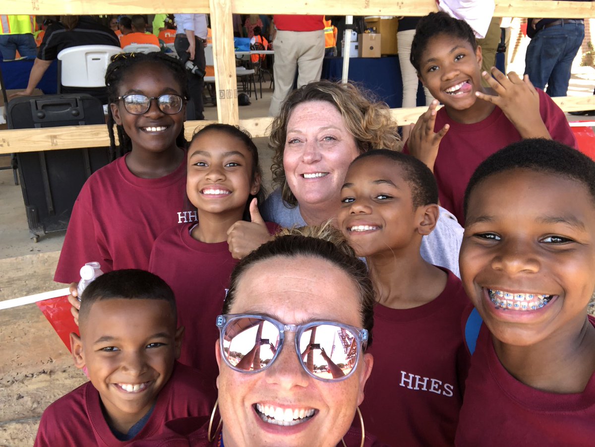 HopeHillElem's tweet photo. Hope-Hill students were part of the Topping Out Ceremony commemorating the placement of the highest beam onto the new Howard MS! 🏫 They even got to sign the beam before it was placed. #CommitToHope #GradyCluster @apsupdate @hopehillfound @ParrishConstGrp https://t.co/CAfzA3sO4A