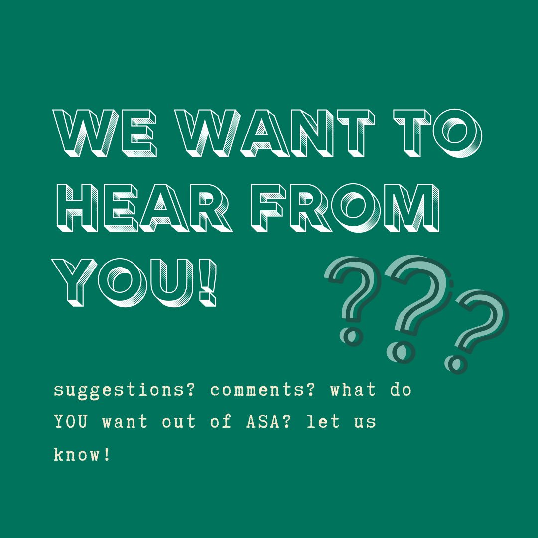 What do you want to learn about this year at ASA? We are open to suggestions because this club is for YOU! Reply to this tweet or email us at asa.uofok@gmail.com!