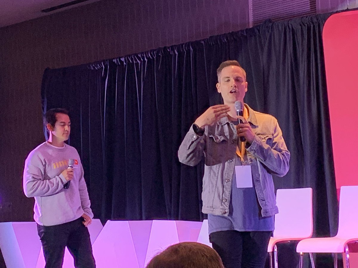 Listening to and learning from <a href="/seancannell/">Sean Cannell</a> and <a href="/BenjiManTV/">Benji Travis</a> in the flesh at #videomarketingworld 🙌 Implementing their #youtubesecrets into our channel is a work in progress!