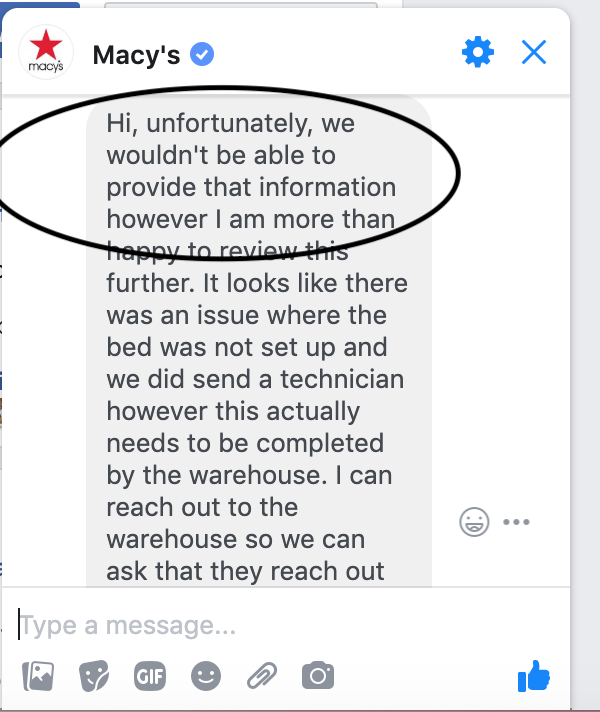 DanielleJrd3's tweet image. Another day and the same info from @Macys about what they cannot do to help customers... I have simply asked for an address... #macysfail