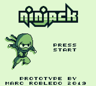 marc_robledo's tweet photo. Title screen #gamedev #gameboy #asm #32kb #SaveYourTiles https://t.co/bjDljaCu2y