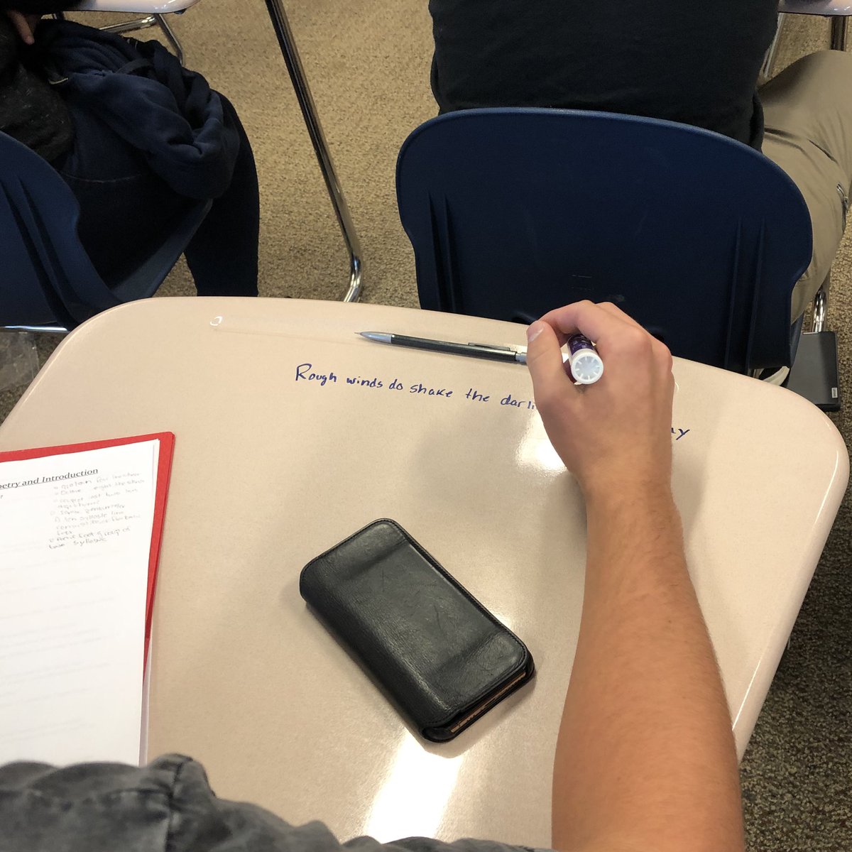 QuakersLearn's tweet photo. Poetry students building capacity with collaboration, communication, and creativity today while they learn about sonnets and create their own. @phsquakers #InnovationAtPHS https://t.co/vsprnSgyPJ