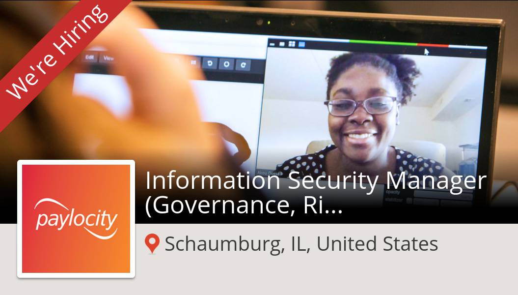 JB_PCTYTalent's tweet photo. Check out this #job: #Information #Security Manager (Governance, Risk, and Compliance) at #Paylocity in #Schaumburg https://t.co/oS0G8RuJ0e https://t.co/HJZFDg82N4
