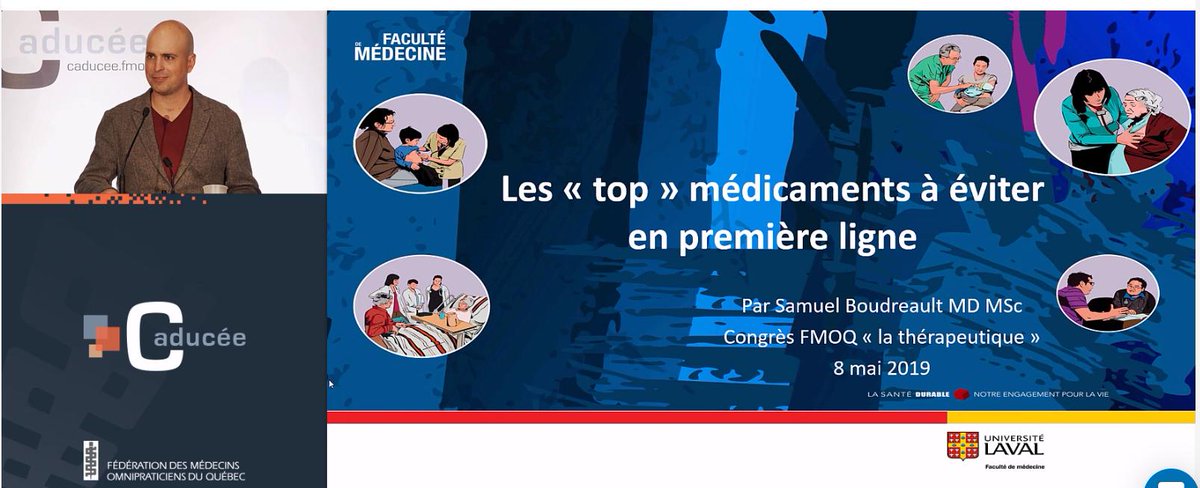 Nouvelle formation en ligne #Caducée de cette semaine : Les « top » médicaments qui devraient disparaître de votre arsenal thérapeutique. Conférence présentée par Dr Samuel Boudreault au congrès FMOQ sur la thérapeutique .bit.ly/Caducée-71074-… #FomationFMOQ #FormationCaducée