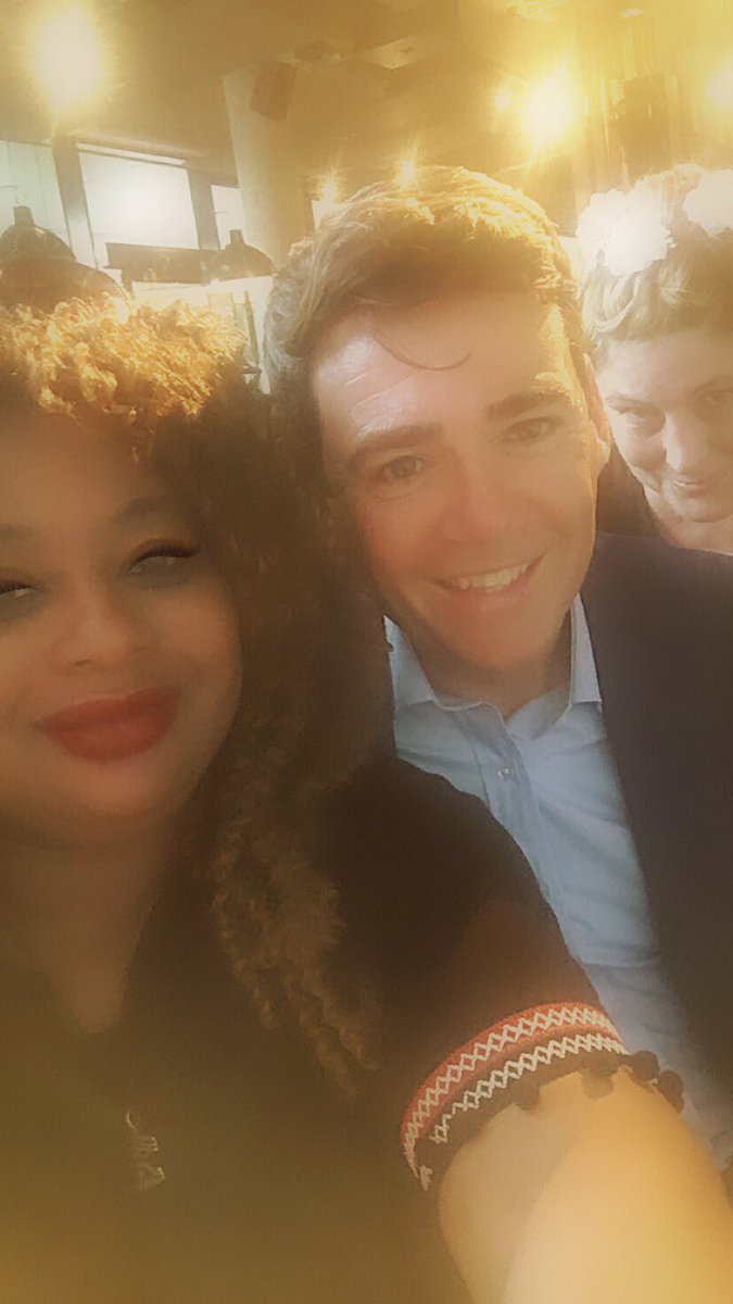  #FridayFeeling Busted messing about with filters during  @PankhurstCentre event planning at  @HOME_mcr when  @AndyBurnhamGM came over for a  #ZebraSelfie  Also got an epic early birthday  #Vimto cake from  @GoogleExpertUK Awesome  Fab seeing gorgeous  @brenocallaghan too 