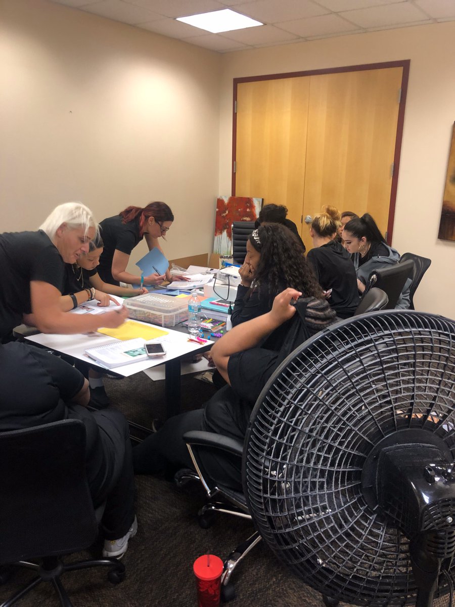 SunstateAcademy's tweet photo. Ms. Tiffany's Nail Class learning about hygiene, first aid &amp; safety! #NailProgram #SunstateAcademyClearwater https://t.co/lk7ZcMj7Q9