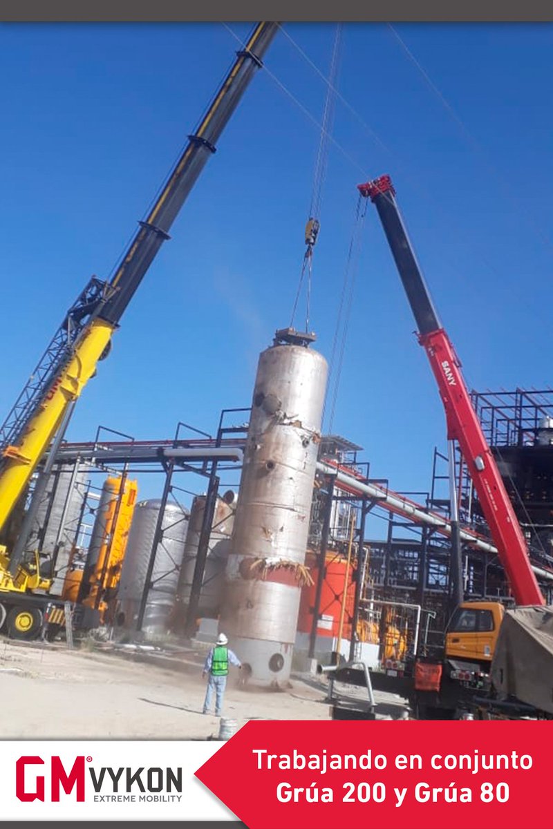 GMVykon's tweet photo. En equipo lo hacemos mejor 💪 Grúa 200 y Grúa 80 trabajando en conjunto para la instalación de un silo.
#GMVykon #ExtremeMobility https://t.co/lW3m2f2Hka