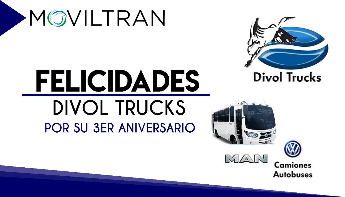 moviltran's tweet photo. MOVILTRAN felicita a Divol Trucks en su 3er  aniversario y agradece la oportunidad de participar como un socio comercial de videovigilancia movil 🥳🚌 
Contáctanos 😉
Whats📲 55 4370 8357
Web ➡https://t.co/gQKU6AXhgD
#seguridad #monitoreo #divol #moviltran #monitoreo #transporte https://t.co/SQ2CqKsuE6
