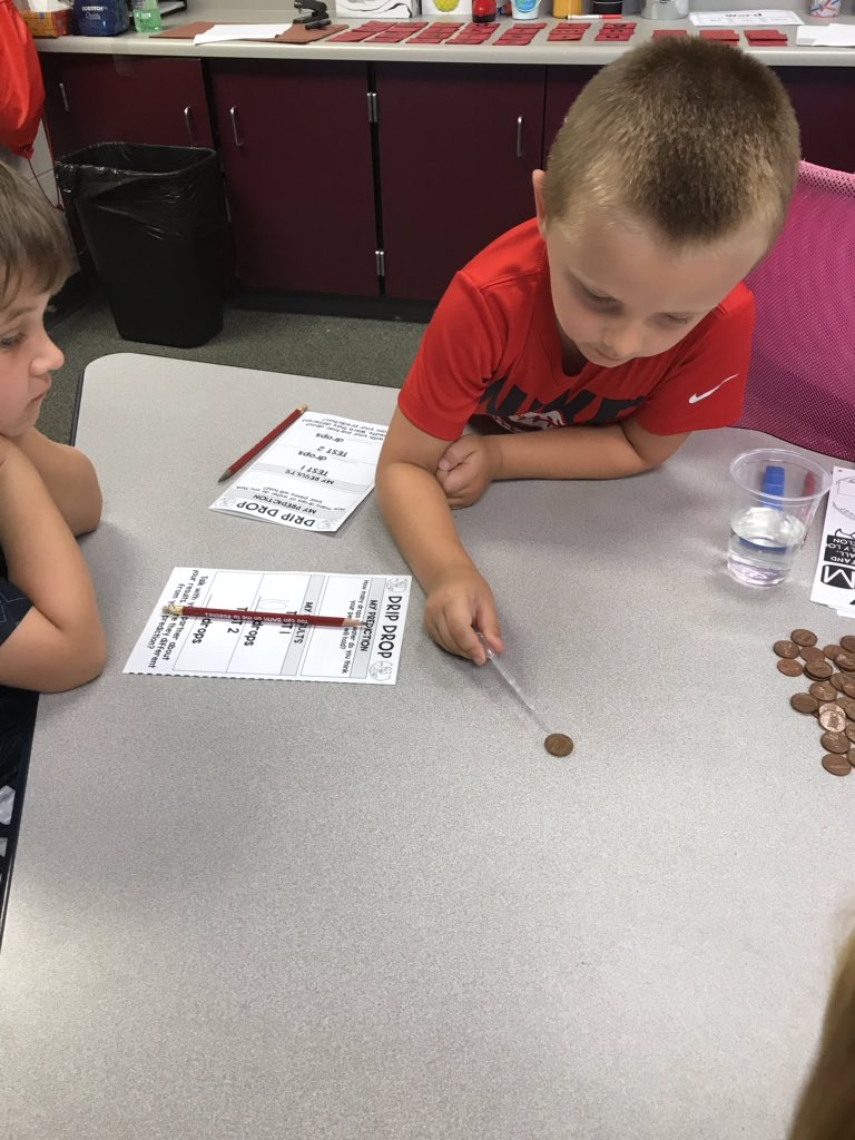 JcdHicks's tweet photo. STEM fun today!  How many drops of water will fit on a penny? https://t.co/ZbXtvZfuyK