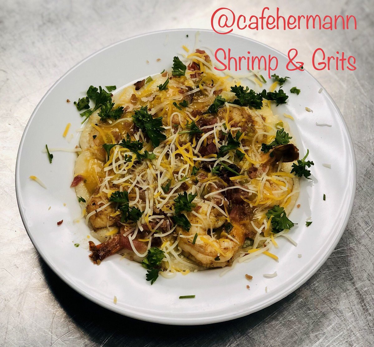chefdoug_mcgee's tweet photo. @CafeHermann #shrimpandgrits https://t.co/zT7f6tMAvU