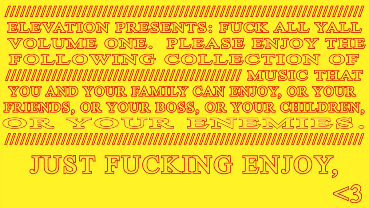 This is one of the most creative/ inventive/ forward-thinking projects we've ever released: palettes.us/album/fuckally… ☆ The mixtape is available for free download on all platforms so please support Elevation's trip to Japan here: gofundme.com/f/elevation-in…