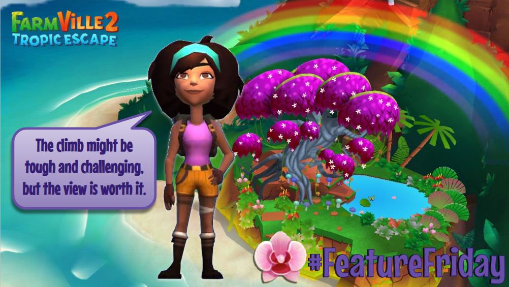 FVTropicEscape's tweet photo. #FeatureFriday🎬 Ready your Backpack🎒 and climb🧗‍♀️ the Sky Cliffs with Lola at Level 30. #FarmVille2TropicEscape🐬

💻 web - https://t.co/TGxofOkG18
📱 mobile - https://t.co/nOqnq6fTIj https://t.co/OWZOhhK1IF