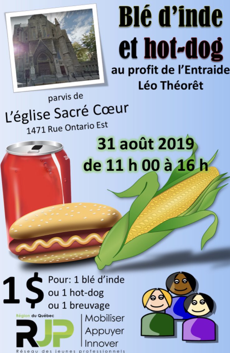 briangovcan's tweet photo. La Grande Épluchette Edition 2019 aura lieu le 31 août de 11:00 à 16:00 au profit de l’Entraide Léo Theoret! Venez nous aider ou manger des bons mais et hot-dogs! 🌭🌽
#fundraiser #entraideleotheoret #rjp #ypn #givingback #fun #corn #hotdogs https://t.co/P9EI9ZZOHO