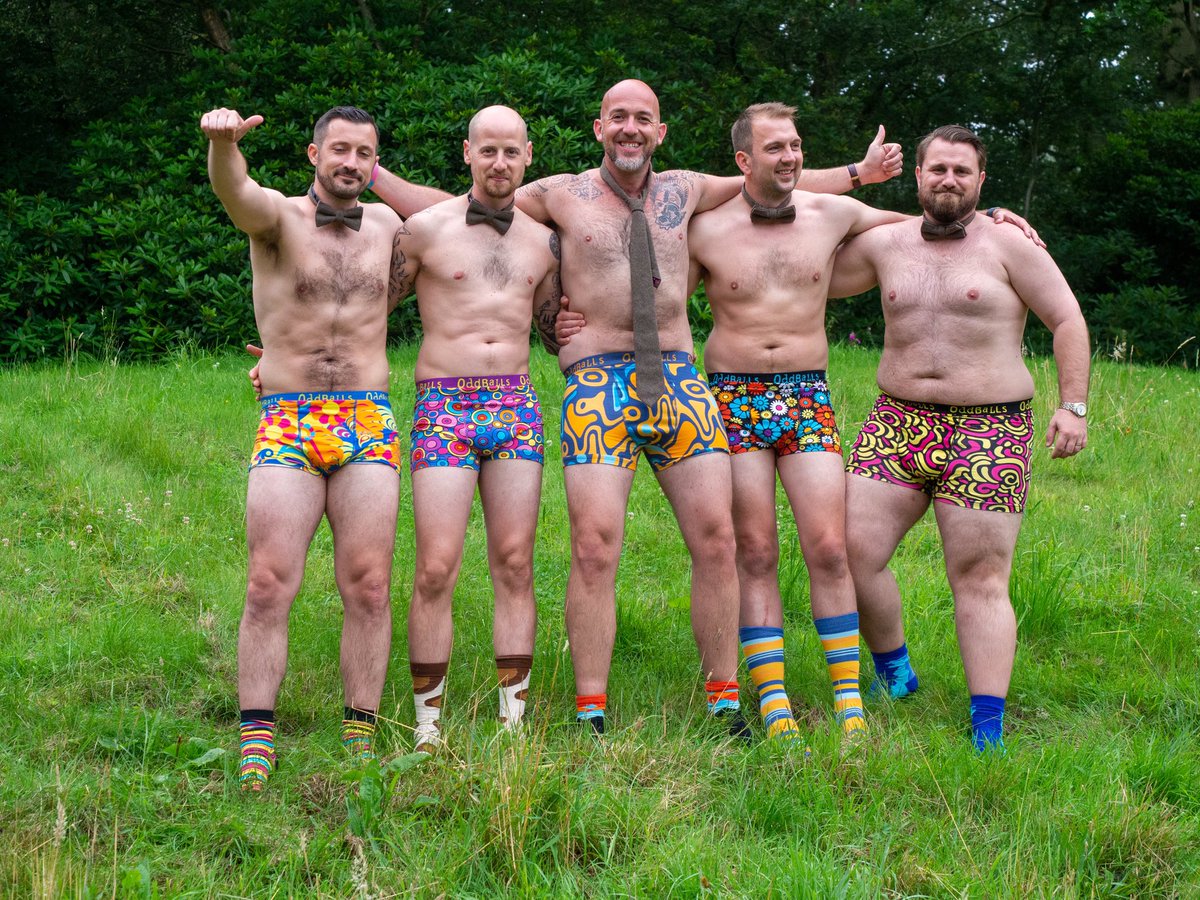 Also @myoddballs, we also had the socks on. It’s more fashionable for them not to match! Budget Chippendales! #bodiesforradio #checkyourballs