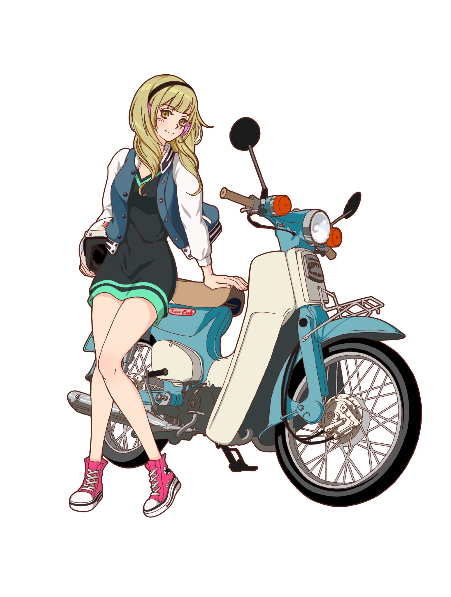 滄海 1年前のイラスト再掲 みらいちゃんを描こうと思った時なぜか スーパーカブと一緒じゃなきゃ と天啓が下り 墓穴の大きさに泣きながら描いた 笑 想い入れのある1枚 誕生日おめでとう 駅メモファンアート T Co Luejata1vt Twitter