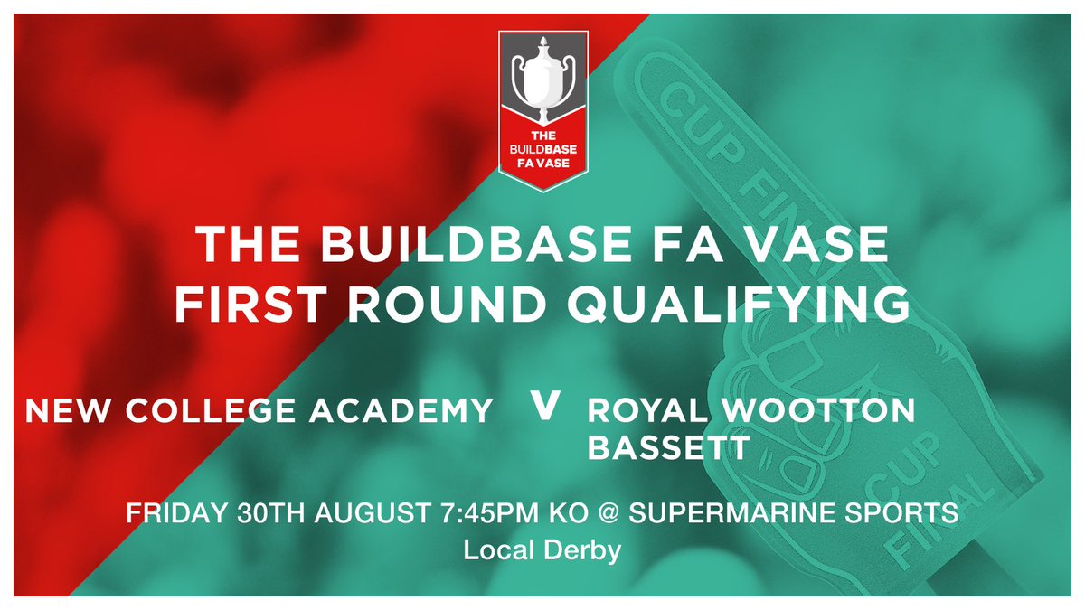 A week to go til our #FAVase game against <a href="/RWBTFC/">Royal Wootton Bassett Town FC</a>. 7:45 ko, come along and watch the local derby, great facilities to enjoy both before and after the game <a href="/HellenicLeague/">Hellenic League</a> <a href="/WiltsCountyFA/">Wiltshire FA</a> <a href="/FA/">The FA</a>